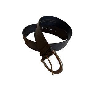 Chaps Mens Genuine Leather Black Belt With Brass Buckle